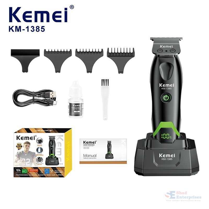 wlozrits Kemei Cordless Salon Hair Clipper KM-1385 - Image 1